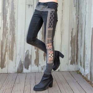 Embroidered BDG grey wash jeans